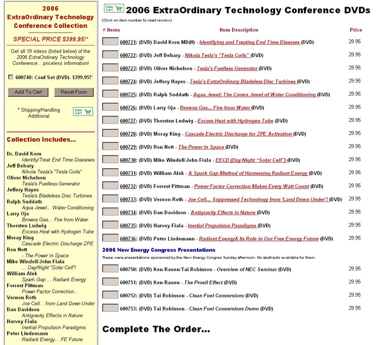 Tesla Tech DVD Order Form